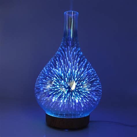 3d Fireworks Glass Vase Shape Air Humidifier With Led Night Light Aroma Essential Oil Dif