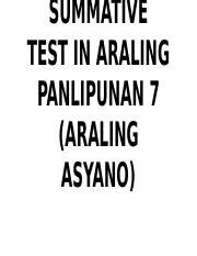 St Ap No Docx Summative Test In Araling Panlipunan Pangalan My XXX