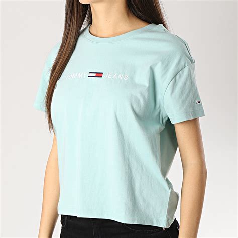 Maybe you would like to learn more about one of these? Tommy Hilfiger - Tee Shirt Femme Clean Boxy Logo 5455 Bleu ...