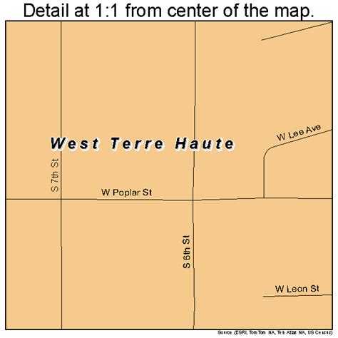 West Terre Haute Indiana Street Map 1883384