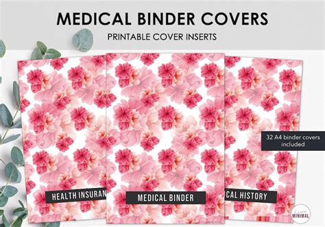 Medical Binder Cover Printables Printable Planner Insert Etsy