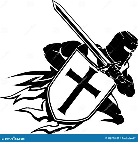 Crusader Warrior Great Helm Vector Illustration