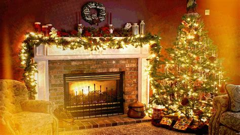 Christmas Holiday Fireplace Interiors Welcome Home