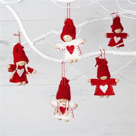 Red And White Mini Christmas Tree Decorations By The Christmas Home