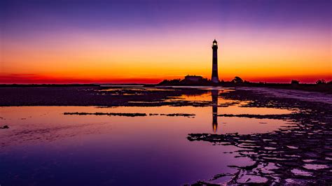 Lighthouse Colorful Sunrise 4k Sunrise Wallpapers Sky