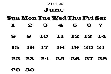 2014 Calendar June Template Free Stock Photo Public Domain Pictures