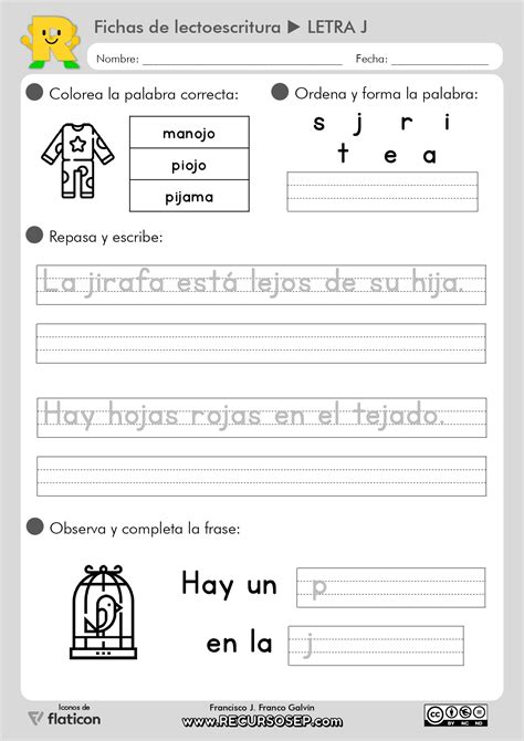 Fichas Lectoescritura Montessori Recursosep Letra J Imprenta Page My