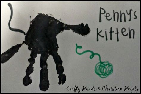 Kitten Handprints Handprint Art Can Also Be Re Used For Black Cats For