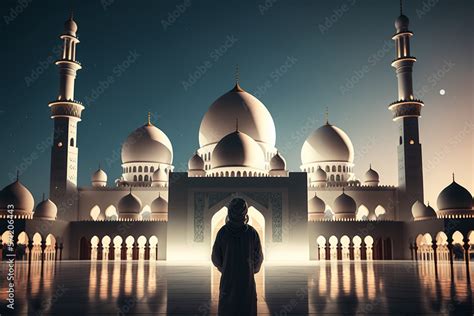 Grand Sheikh Zayed Mosque In UAE Abu Dhabi Islam Religious Place Of Worship Muslim Praying