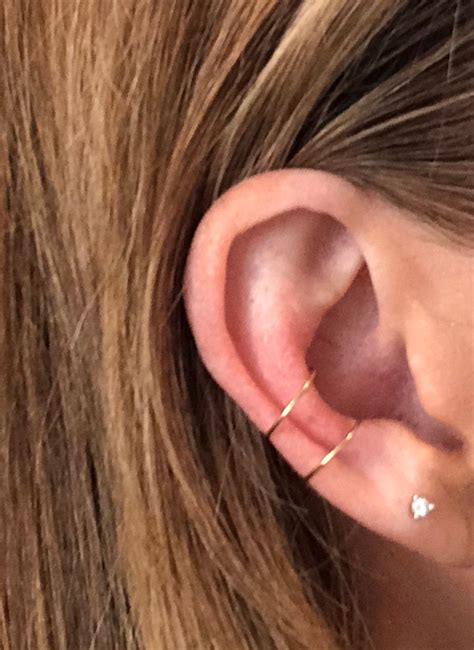 Conch Hoop Earring Snug Orbital Hoop Earrings 10mm 11mm 12mm 13mm Gold