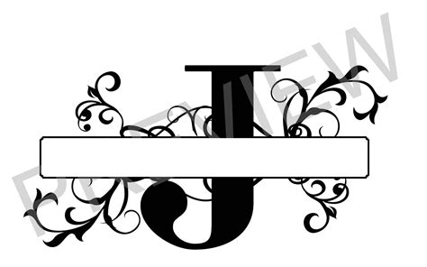 Letter J Split Monogram Svg