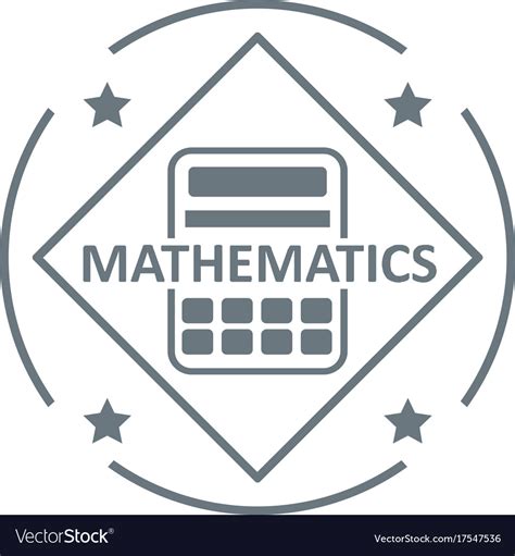 Mathematics Logo Simple Gray Style Royalty Free Vector Image