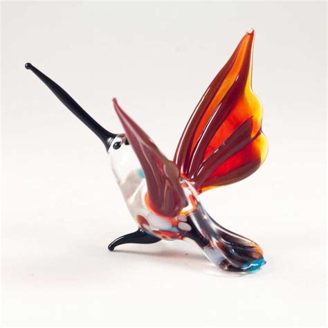 Hand Blown Glass Hummingbird Figurine Glass Birds Figurine Etsy