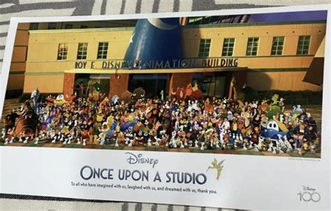 Disney100 Once Upon A Studio Cast Exclusive Lithograph Disney Feature