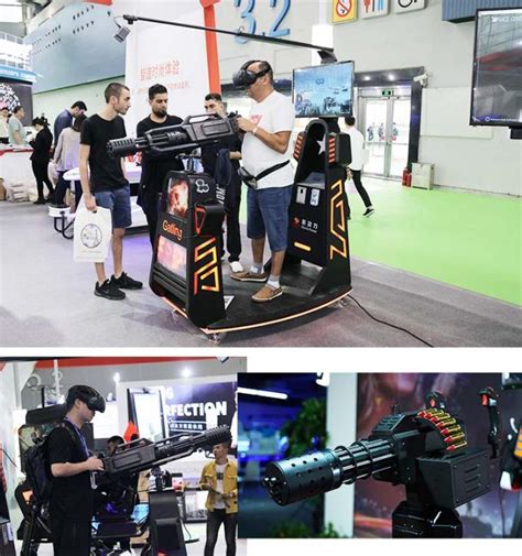 Black Color Vr Gatling Simulator Virtual Reality Gun Shooting Game