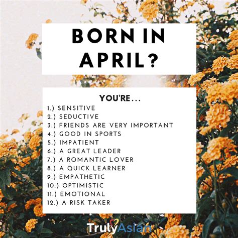 Born In April Trulyasian Birth Month Quotes April Quotes Born In