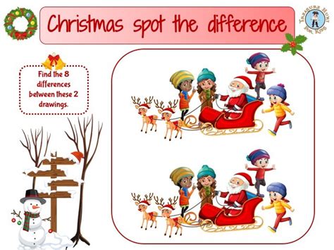 Christmas Spot The Difference Treasure Hunt 4 Kids