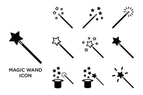 Magic Wand Icon Set Vector Design Template Simple And Clean 5909551