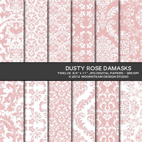 Love Love Lover Damaskdusty Rose Damask Digital Backgrounds