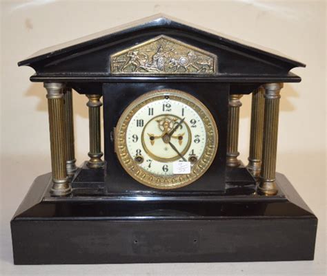 American ansonia 8 day mantel clock. Antique Ansonia "Loire" Enameled Iron Case Mantel Clock ...