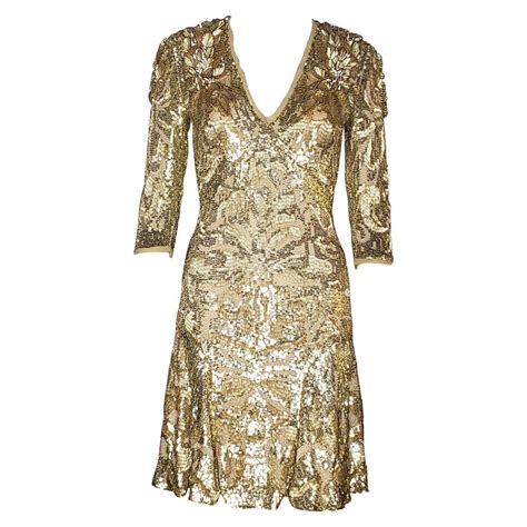 new emilio pucci gold sequins and beads dress 40 4 at 1stdibs