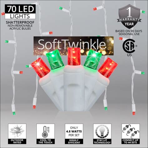 Wintergreen Lighting Softtwinkle 70 Count Twinkling Multicolor Mini Led