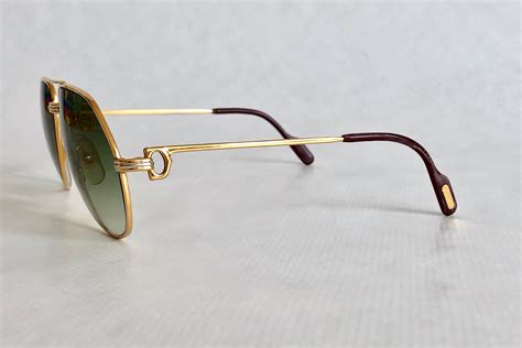 Cartier Vendôme Louis Cartier 22k Gold Vintage Sunglasses Including Leather Soft Case