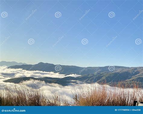 Mountaintop Above Clouds Stock Photo Image Of Hilltop 177798994