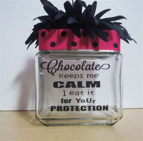 Explore 307 candy quotes by authors including ogden nash, richard j. Glass Candy Jar Chocolate keeps me CALM I eat it for by kdbcrafts, $12.00 | Candy quotes, Desk ...