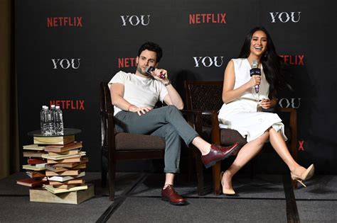 here s what penn badgley and shay mitchell think of each other s character in you