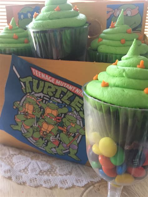 Six Pack Custom Teenage Mutant Ninja Turtles Cupcakes For The Birthday