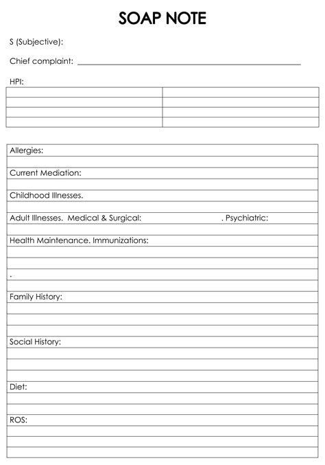 counseling soap note templates 10 free pdf printables printablee notes template soap note