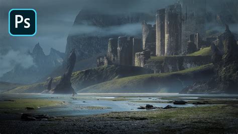 Photoshop Speed Art Fantasy Castle Fort Youtube