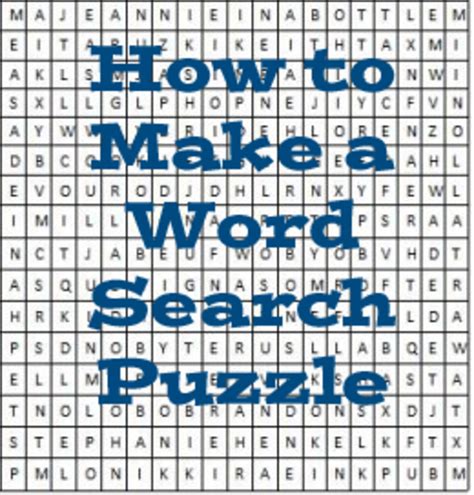 Easy Steps To Create Your Own Word Search Puzzle Hubpages