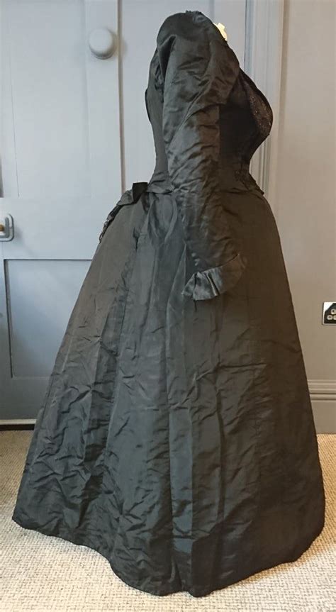 Gothic 1890s Silk Mourning Dress Victorian Antique Fashion Etsy