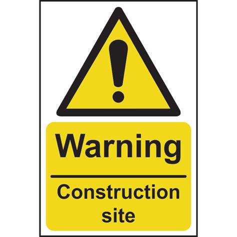 Warning Construction Site Rpvc 200 X 300mm First Safety
