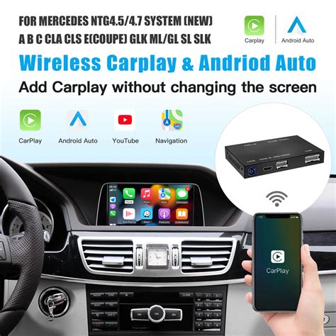 CARABC Wireless CarPlay Android Auto Fits For Mercedes A B C E S SL CLA