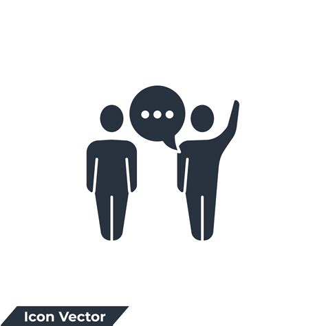 Communication Icon Logo Vector Illustration Speaking People Symbol