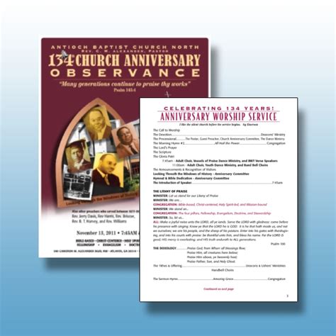 Church Anniversary Program 9 Examples Format Pdf Examples