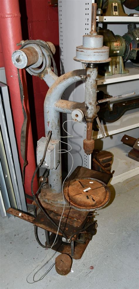 Sold Price Large Vintage Industrial Drill Press March 2 0121 700