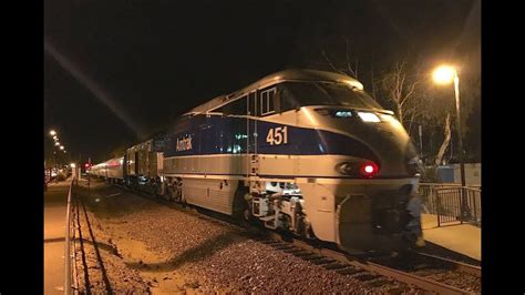 Night Trains In Encinitas Ca Amtrak And Bnsf Youtube