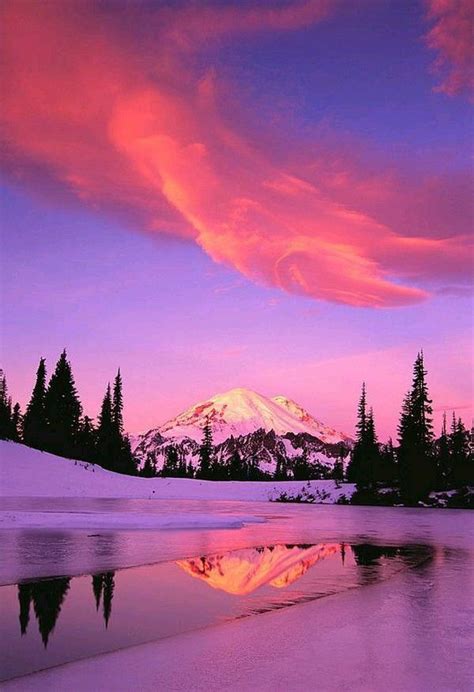 Pink Purple Mountain Beautiful Nature Nature Photography Beautiful