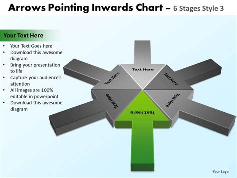 Arrows Pointing Inwards Chart 6 Stages 4 Powerpoint Templates