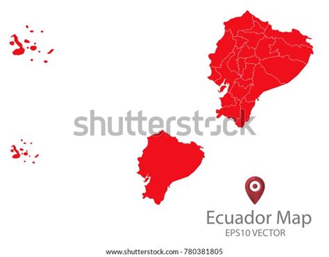 Couple Set Mapred Map Ecuadorvector Eps10 Stock Vector Royalty Free