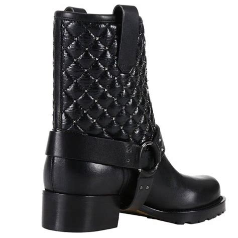 Valentino Garavani Botas Rockstud Biker De Cuero Con Tachas Botines