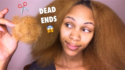 Black hair is often curly or coiled, which can make it more dry and fragile. GET RID OF DRY/SPLIT/DEAD ENDS | TRIMMING NATURAL HAIR ...