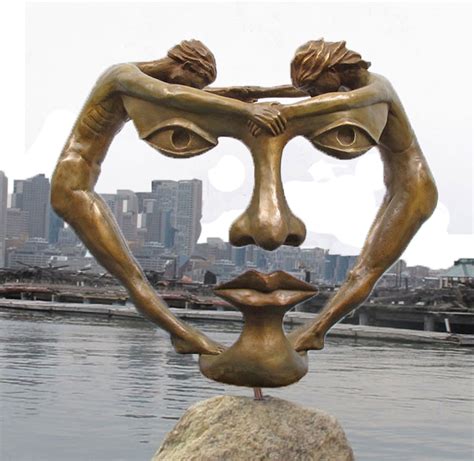 Large Outdoor Bronze Modern Art Human Face Sculpture Aongking
