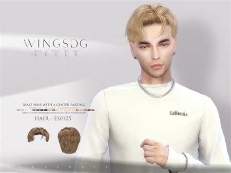 Male Hair With Center Parting By Wingssims Liquid Sims