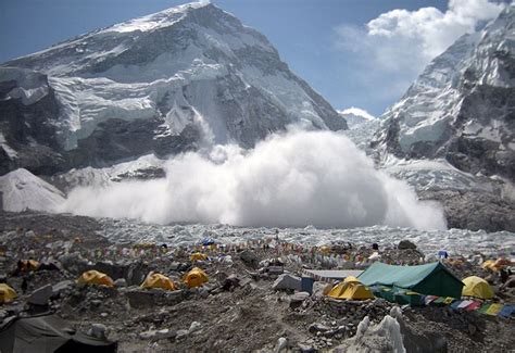 Mt Everest Avalanche After Nepal Earthquake Cordilheira Do Himalaia