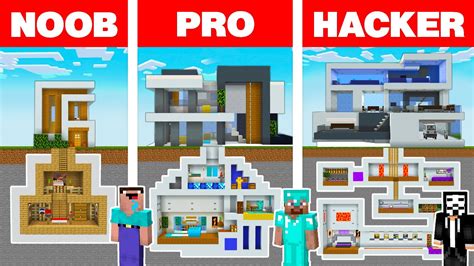 Minecraft Noob Vs Pro Vs Hacker Modern Underground House Build